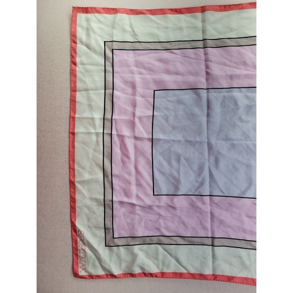 SportMax Women's Pastel Block Square Neck Scarf 100% Silk Hand Rolled Italy Made - Picture 2 of 9